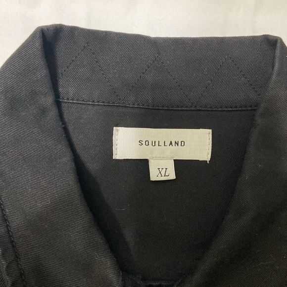 SOULLAND BLACK DENIM JACKET - Picture 2 of 11
